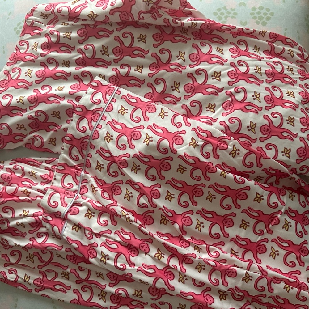 Roller Rabbit Monkey PJs Red S - Picture 8 of 8